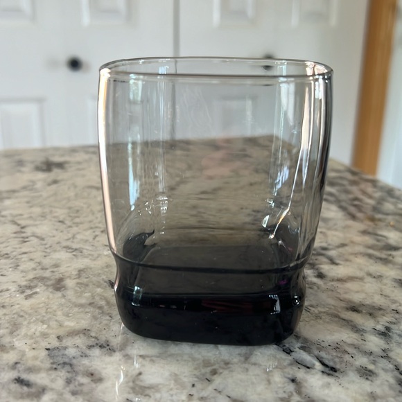 Set of 4 Libbey Carrington Smokey Dark Square Rocks Tumblers Vintage Barware - Picture 6 of 10